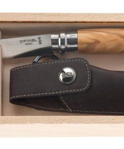 Opinel N8 Olivier avec gaine cuir - Opinel