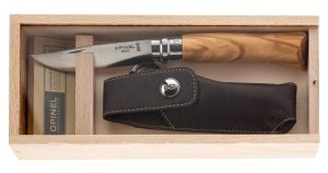 Opinel N8 Olivier avec gaine cuir - Opinel