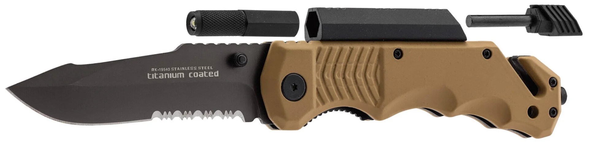 Couteau pliant tactique survie Tan - K25 – Image 2