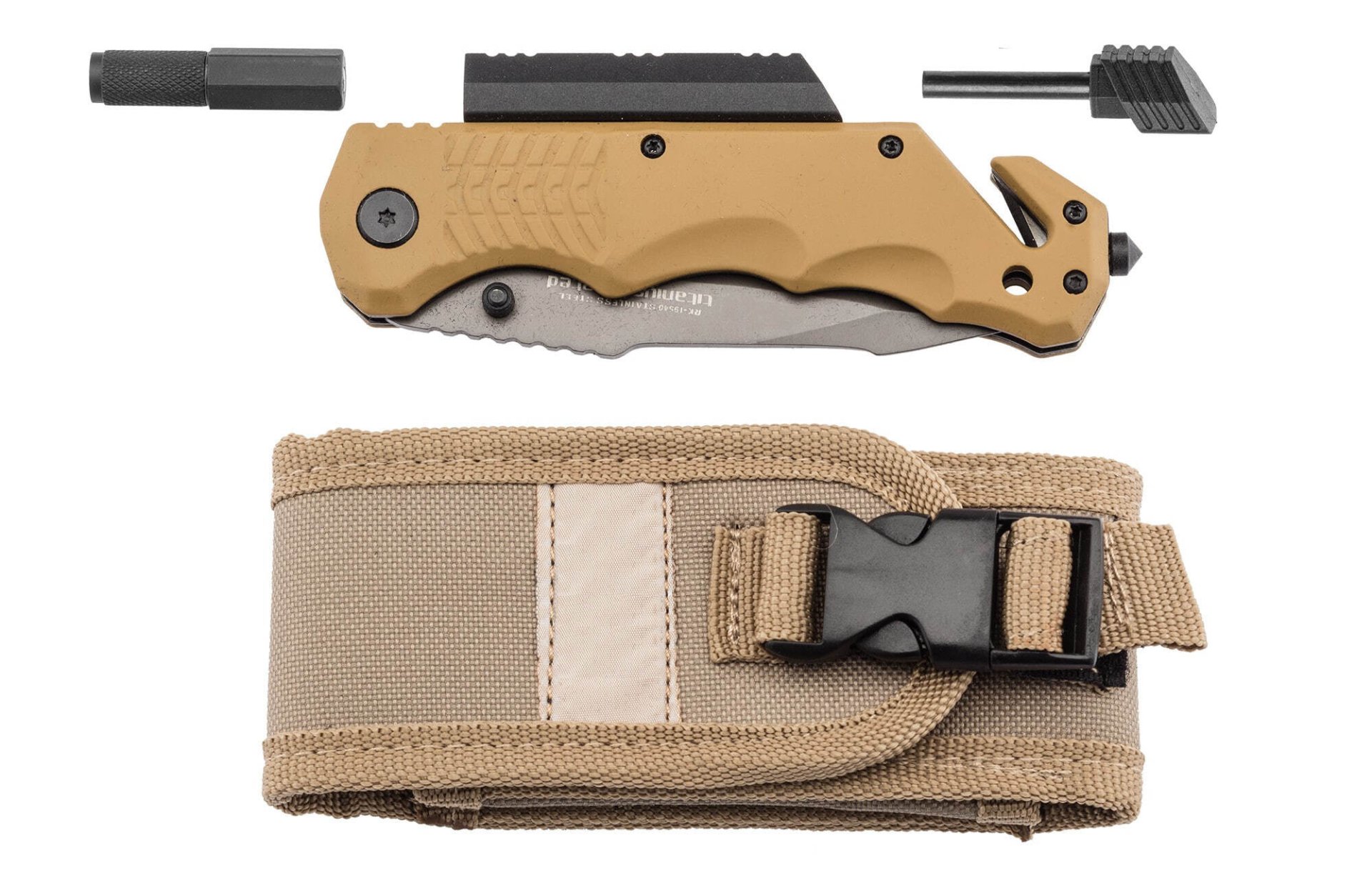 Couteau pliant tactique survie Tan - K25 – Image 6