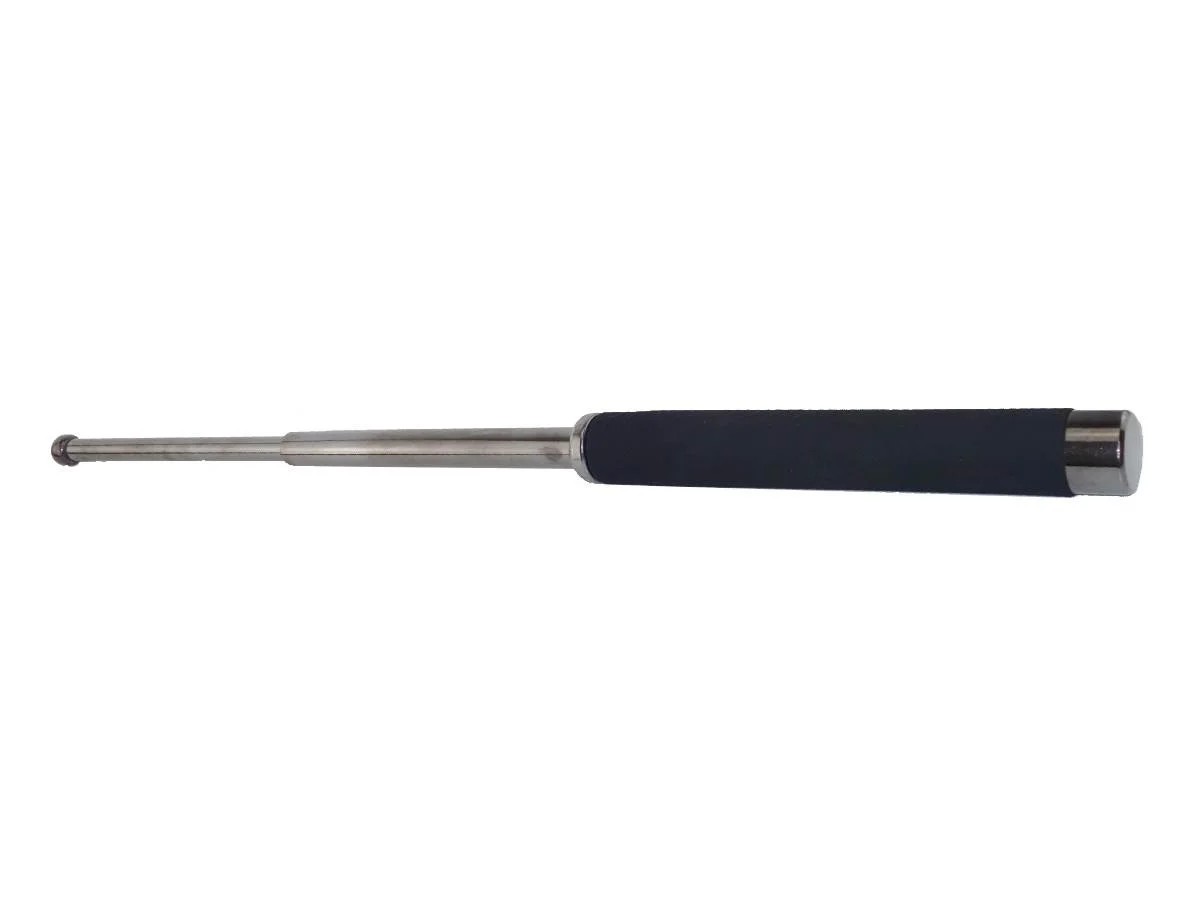 Matraque télescopique 21" en acier noir/chrome grip en mousse