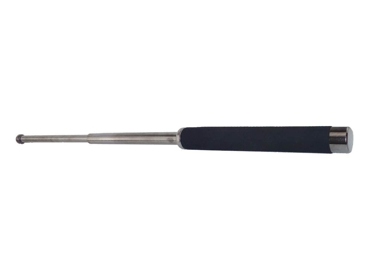 Matraque télescopique 21" en acier noir/chrome grip en mousse – Image 3