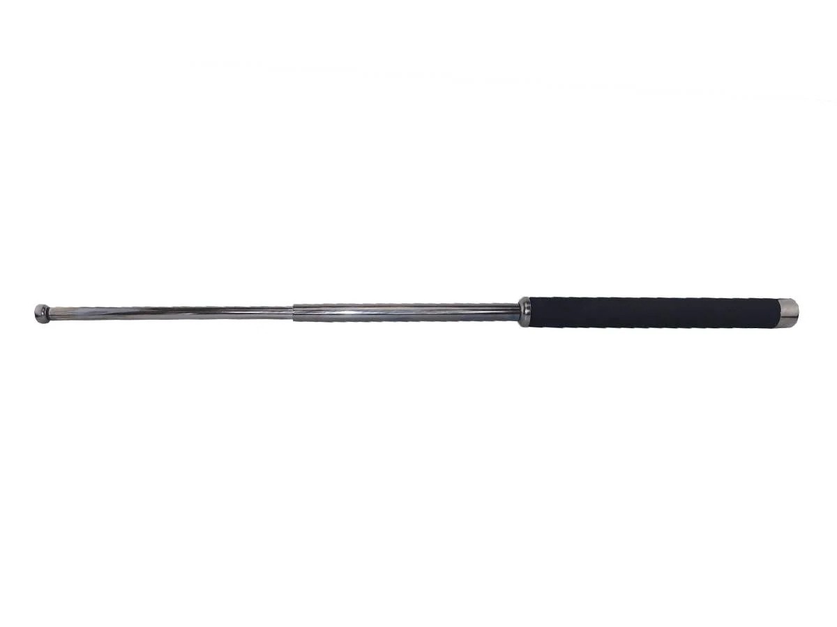 Matraque télescopique 26" en acier noir/chrome grip en mousse