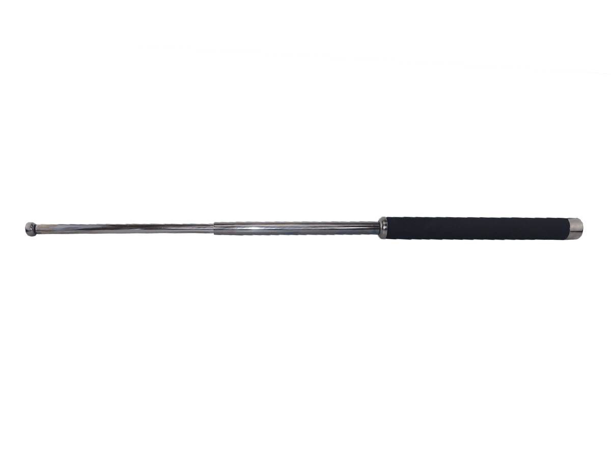 Matraque télescopique 26" en acier noir/chrome grip en mousse – Image 3