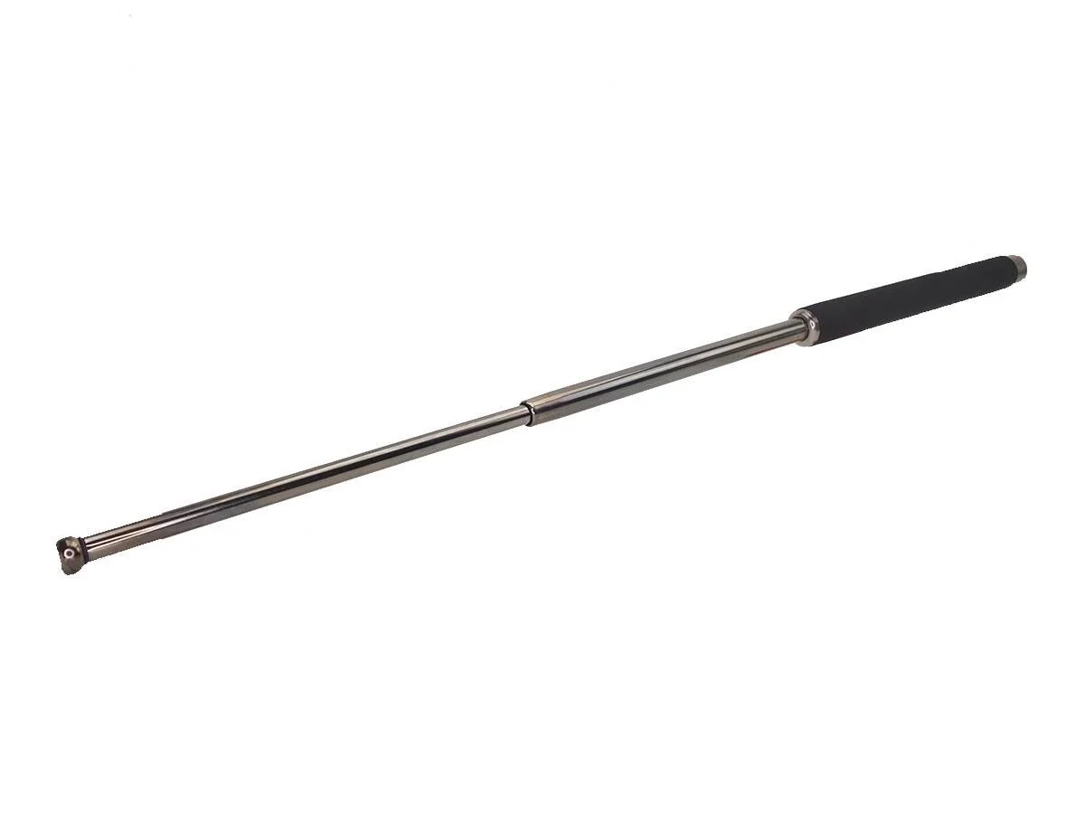 Matraque télescopique 31" en acier noir/chrome grip en mousse