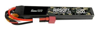Batterie LiPo 11.1V 1200mAh T-Dean Genspow double stick pour réplique AEG airsoft