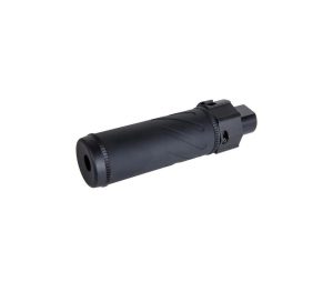 Silencieux SOCOM Mini QD Style B 5KU noir monté sur cache-flamme