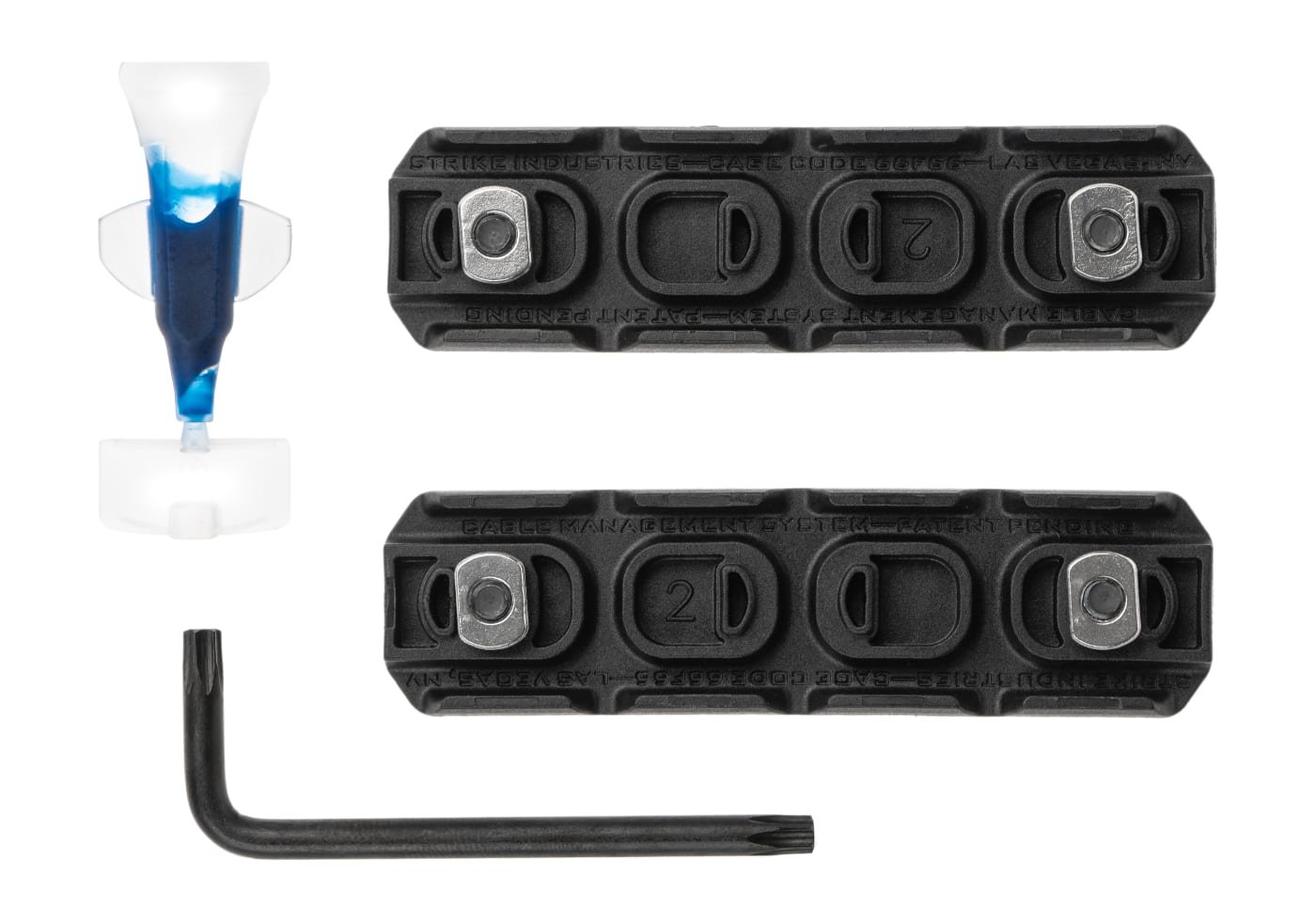 Cache rail M-LOK Strike Industries Long noir vue de dessous