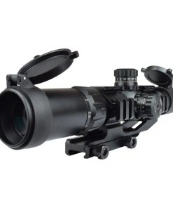 Lunette JS-Tactical 1,5-4x30 noire vue de face en trois-quarts