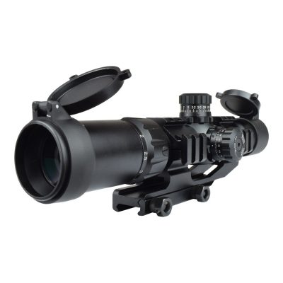 Lunette JS-Tactical 1,5-4x30 noire vue de face en trois-quarts