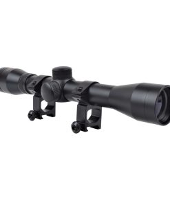 Lunette JS-Tactical 4x32 longue noire vue de face en trois-quarts