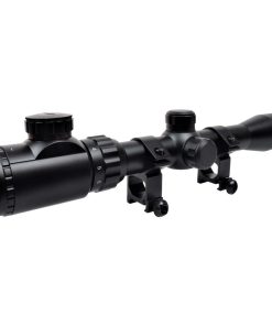 Lunette JS-Tactical 3-9x32FA noire vue de dos en trois-quarts