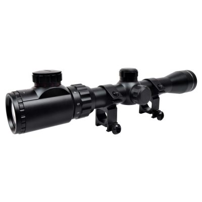 Lunette JS-Tactical 3-9x32FA noire vue de dos en trois-quarts