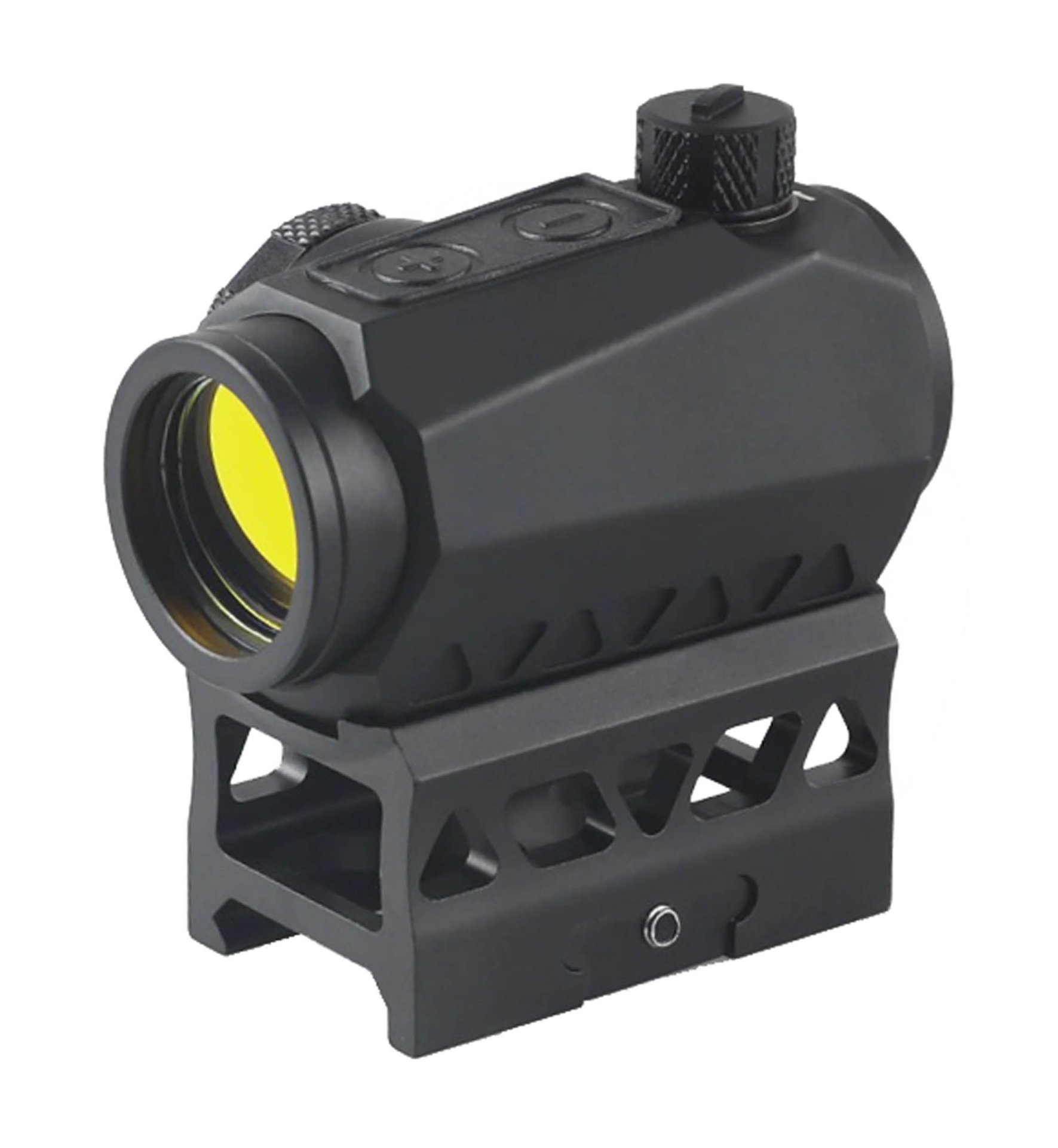 Point rouge Lancer Tactical R5B noir à lentille jaune vue avant trois-quarts