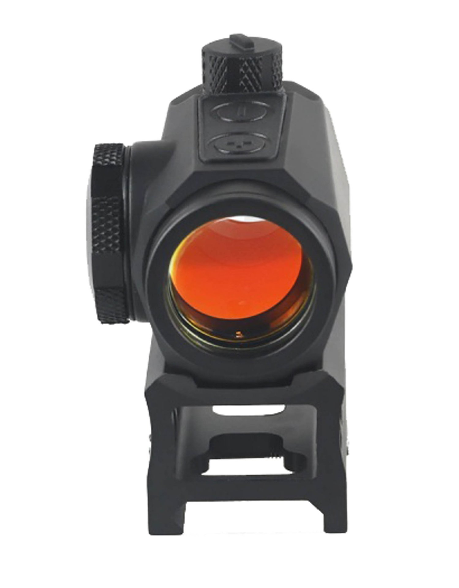 Vue de face du point rouge Lancer Tactical R5B avec lentille jaune