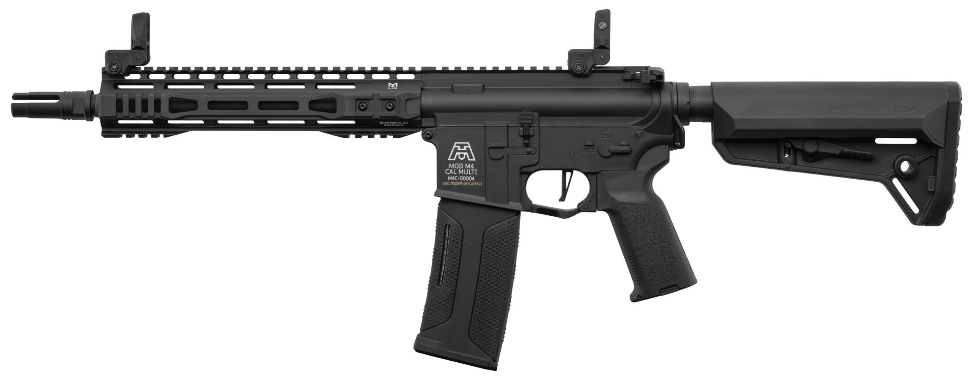 Réplique airsoft Lancer Tactical SPR Type-A 10 pouces Gen 2 noire vue gauche