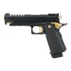 Pistolet airsoft Tokyo Marui Hi-Capa 5.1 Gold Match noir et doré vue gauche